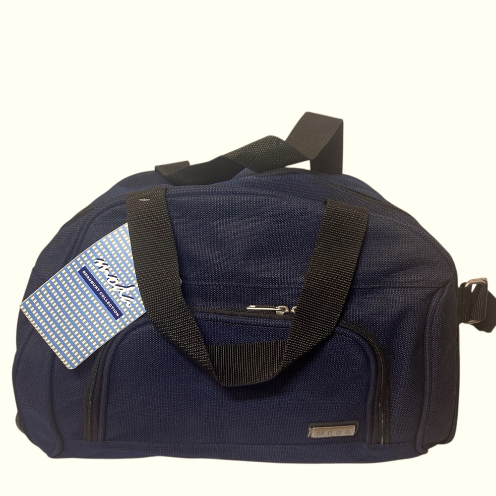 Vintage Two-Tone Durable Midnight Blue Duffel Bag by Moda.   New with Tags.